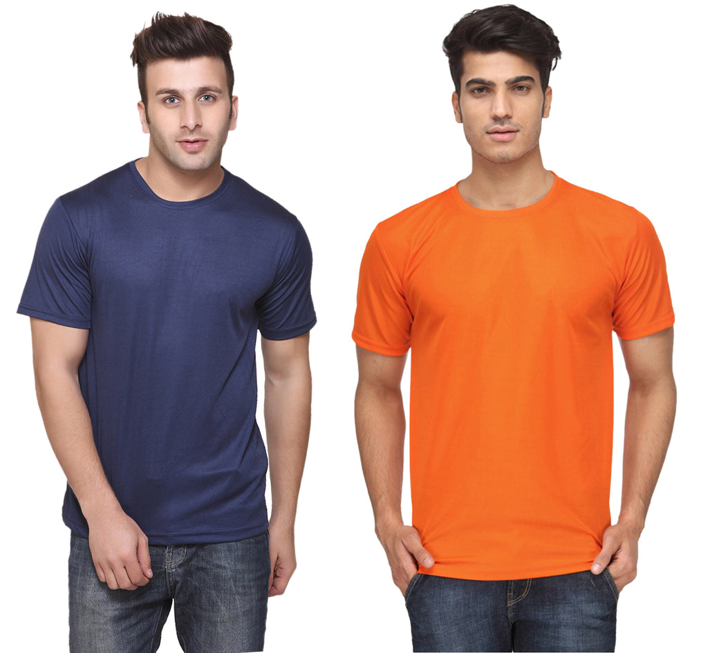 Ketex Round Neck Men's Polyester Blend Dri Fit T-Shirts (Pack of 2)